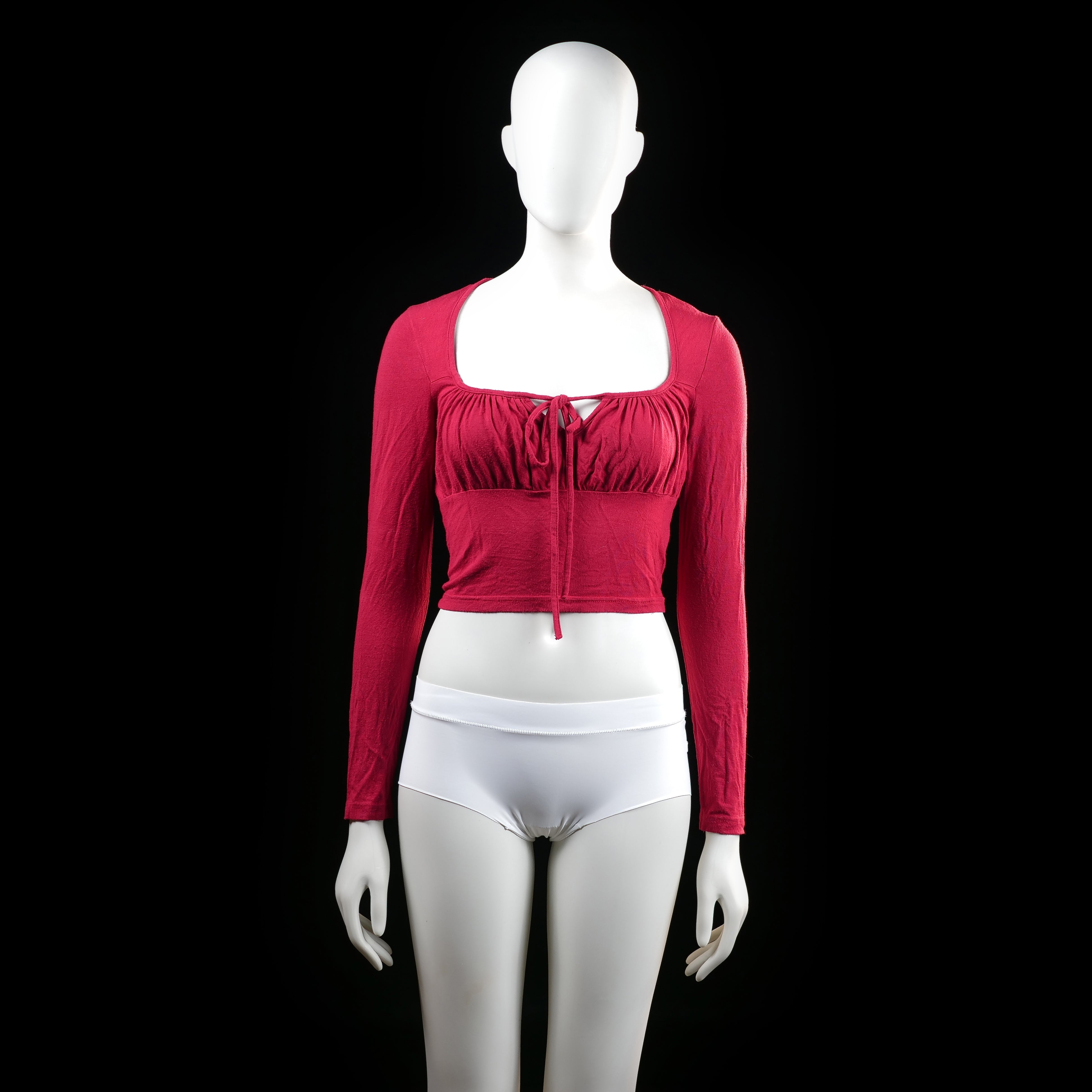 Shein - long-sleeve top - Red - (Storlek: S)