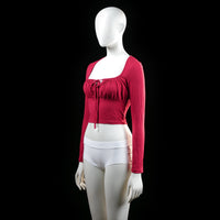 Shein - long-sleeve top - Red - (Storlek: S)