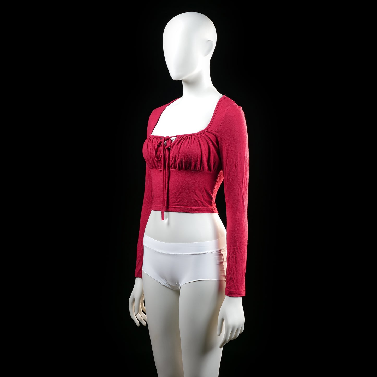 Shein - long-sleeve top - Red - (Storlek: S)