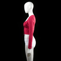 Shein - long-sleeve top - Red - (Storlek: S)