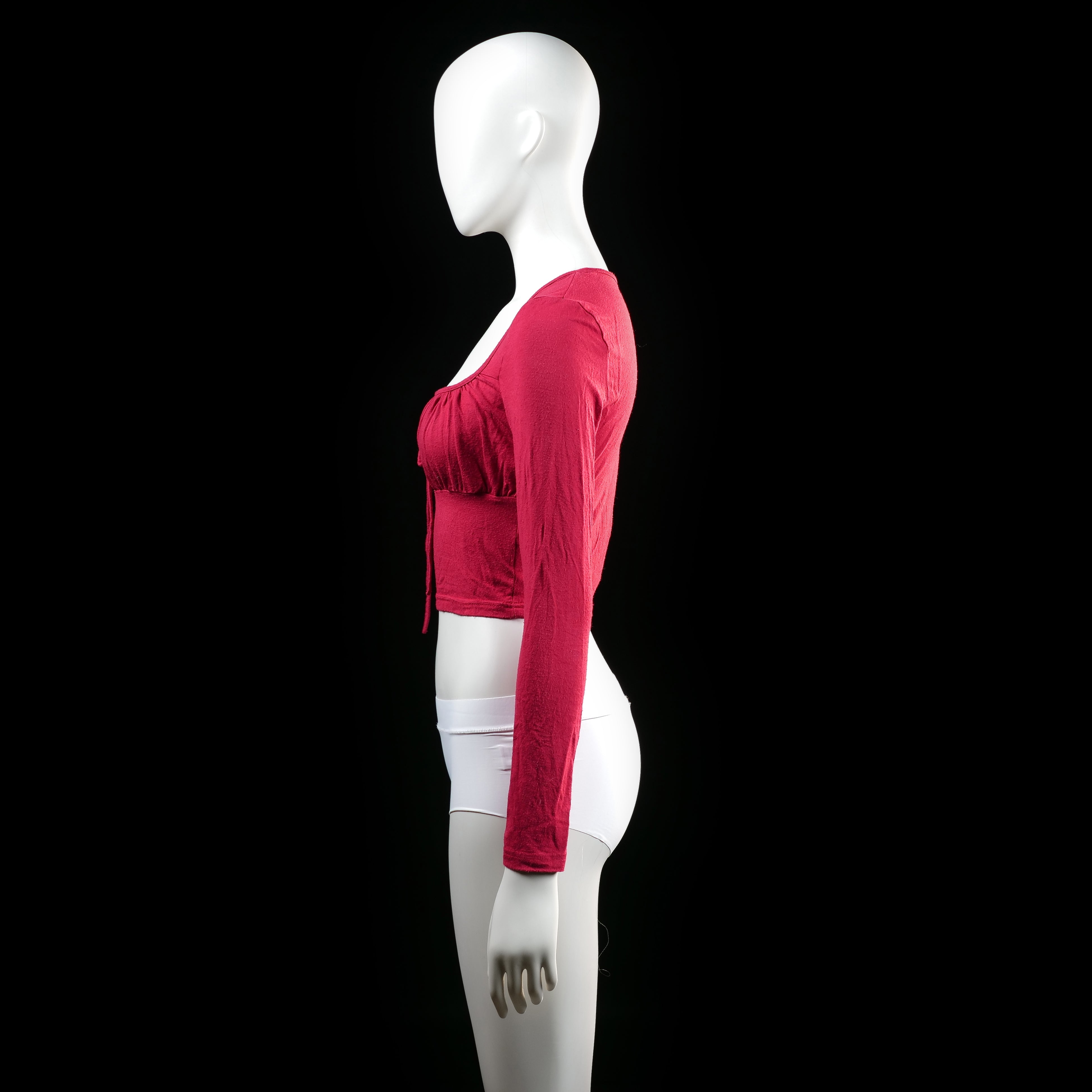Shein - long-sleeve top - Red - (Storlek: S)