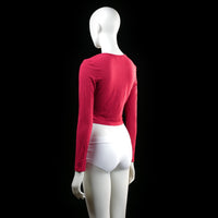 Shein - long-sleeve top - Red - (Storlek: S)