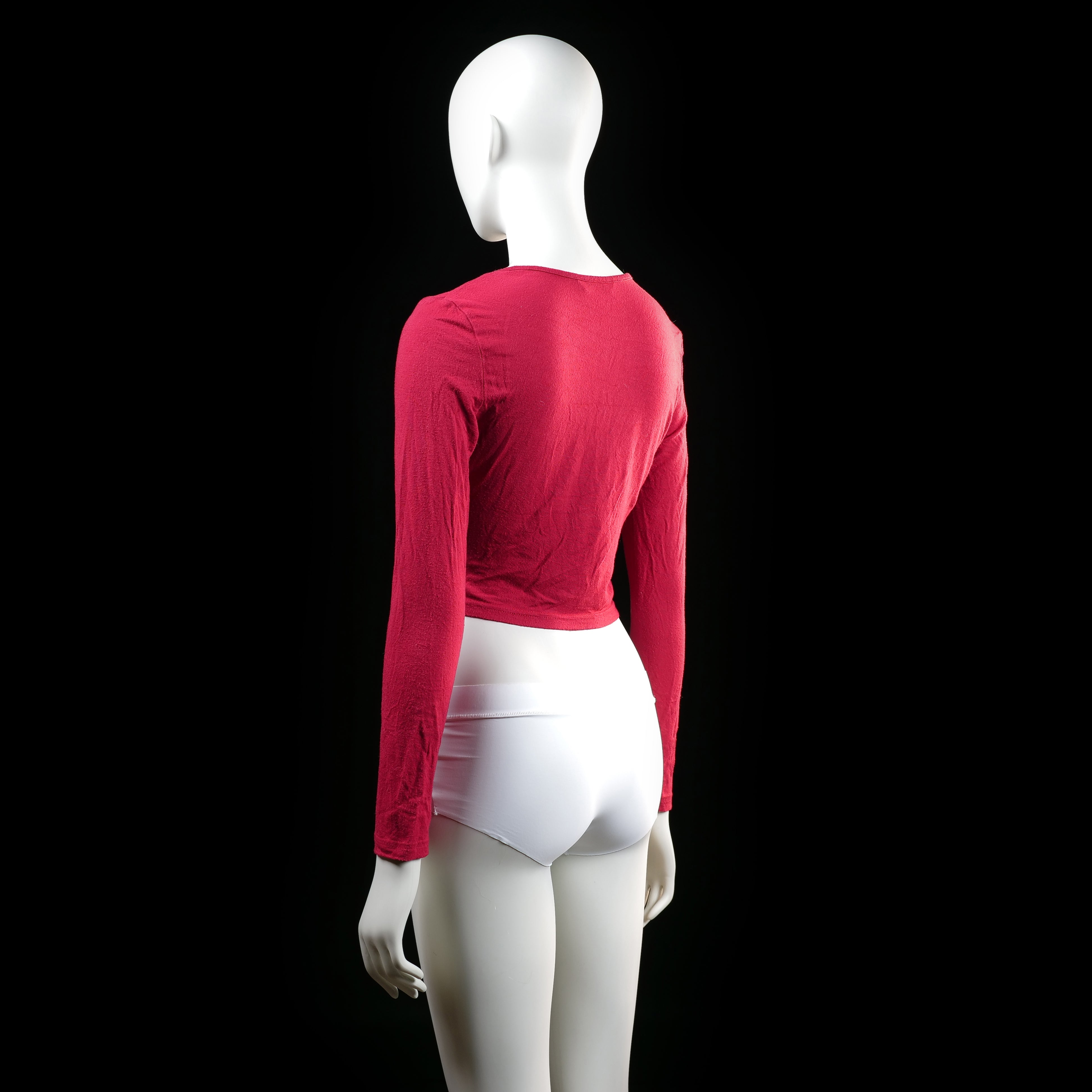 Shein - long-sleeve top - Red - (Storlek: S)
