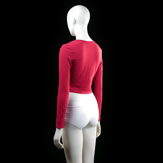 Shein - long-sleeve top - Red - (Storlek: S)