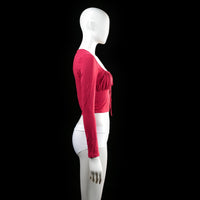 Shein - long-sleeve top - Red - (Storlek: S)