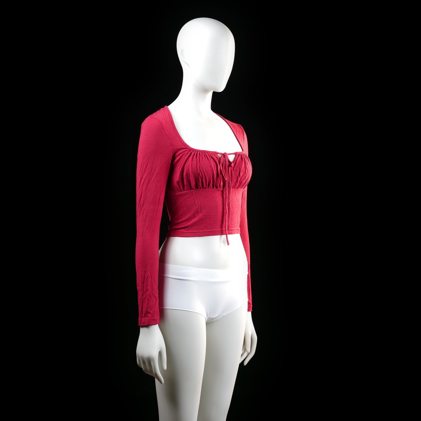 Shein - long-sleeve top - Red - (Storlek: S)