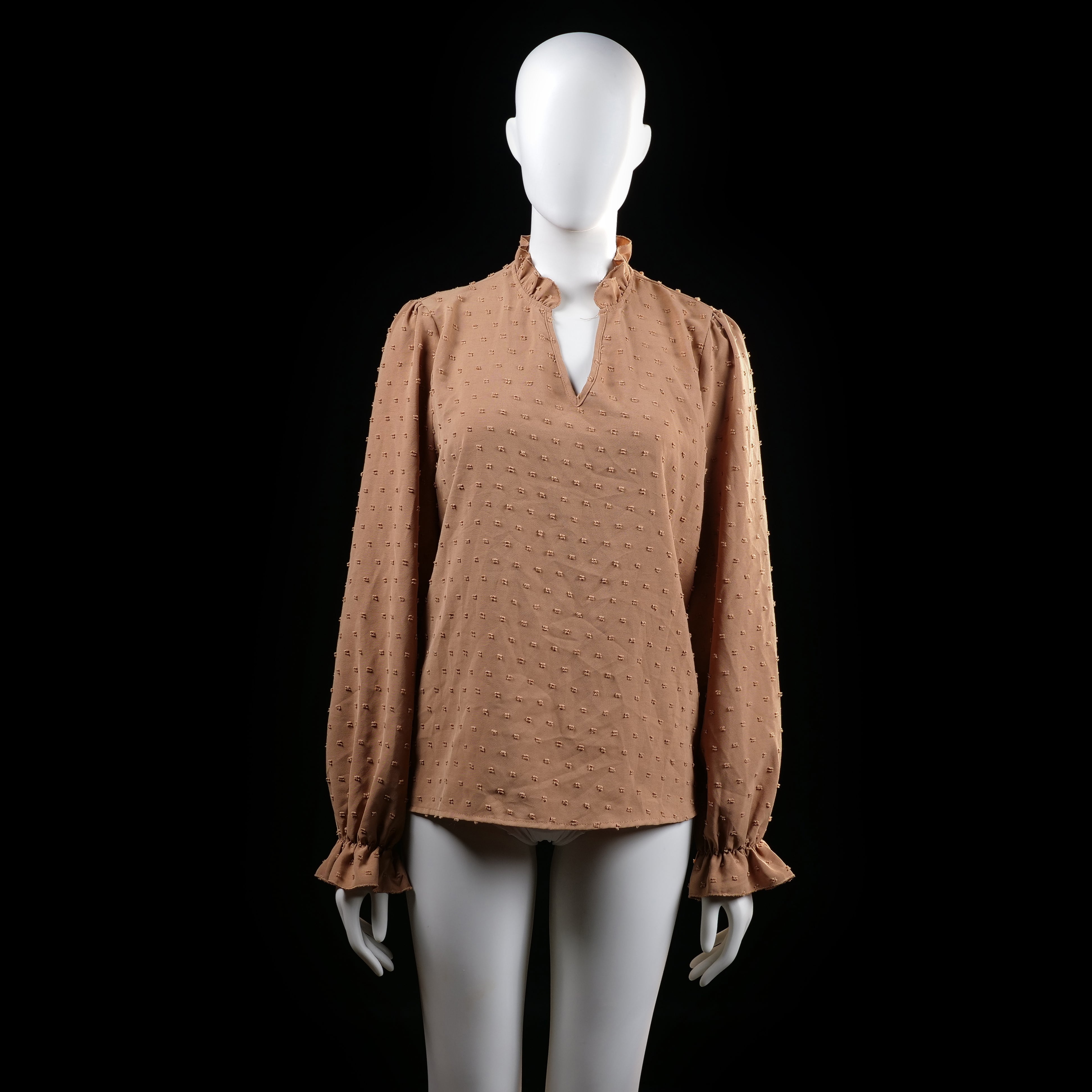 Shein - blouse - Camel - (Storlek: L)