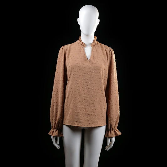 Shein - blouse - Camel - (Storlek: L)