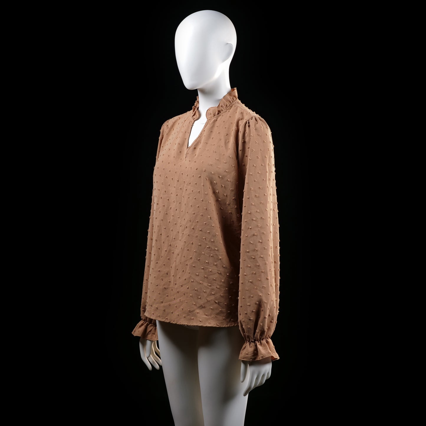Shein - blouse - Camel - (Storlek: L)
