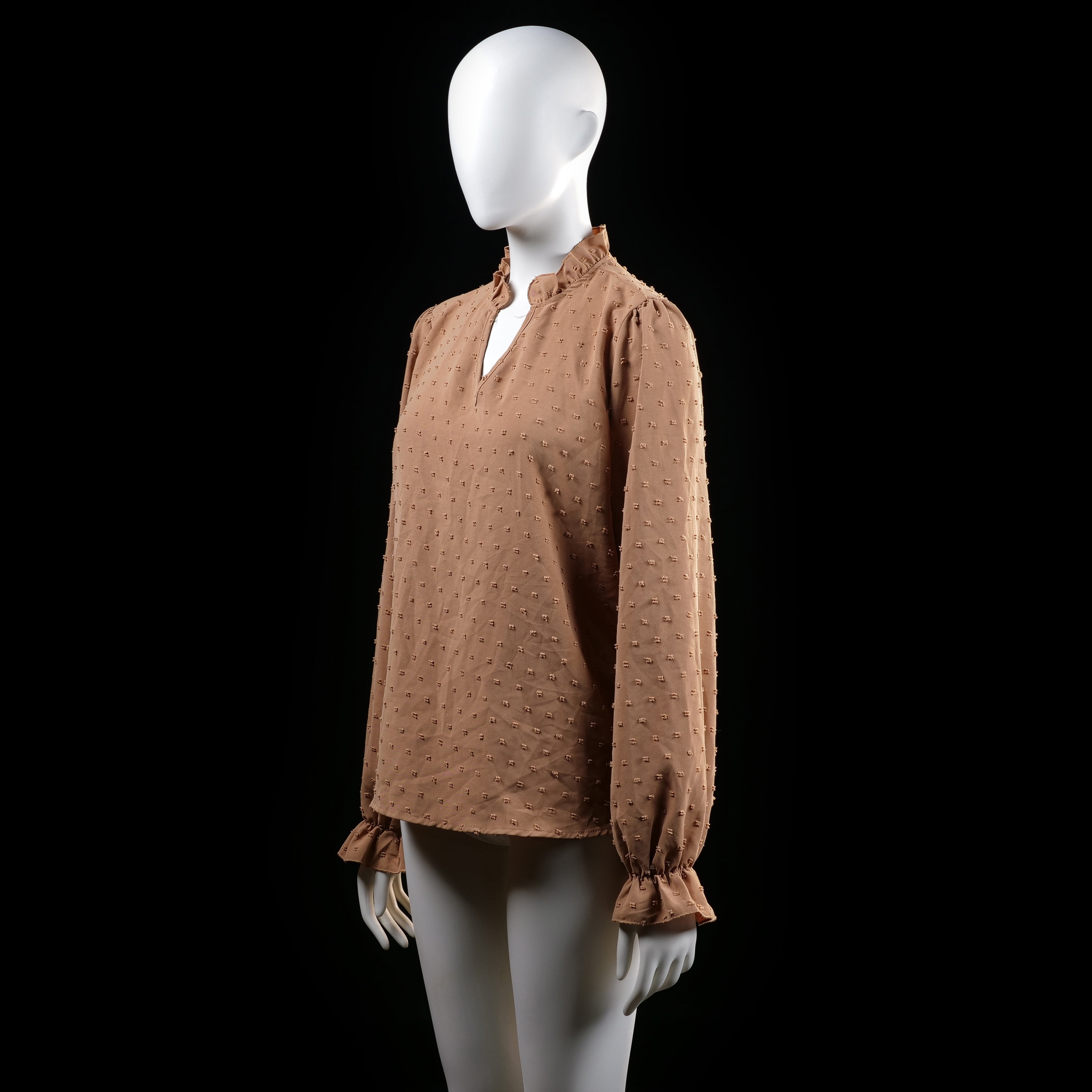 Shein - blouse - Camel - (Storlek: L)