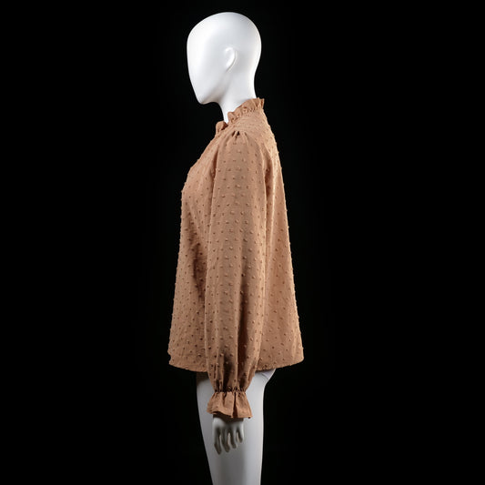 Shein - blouse - Camel - (Storlek: L)