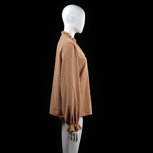 Shein - blouse - Camel - (Storlek: L)