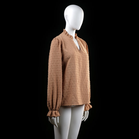 Shein - blouse - Camel - (Storlek: L)