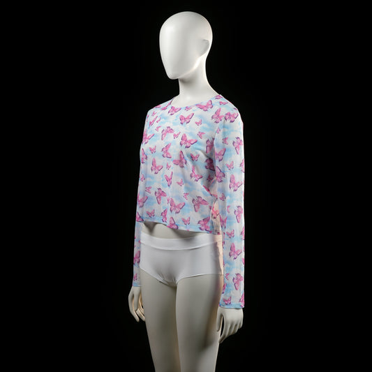 Asos Design - long-sleeve top - Light Blue, Pink - (Storlek: 42)