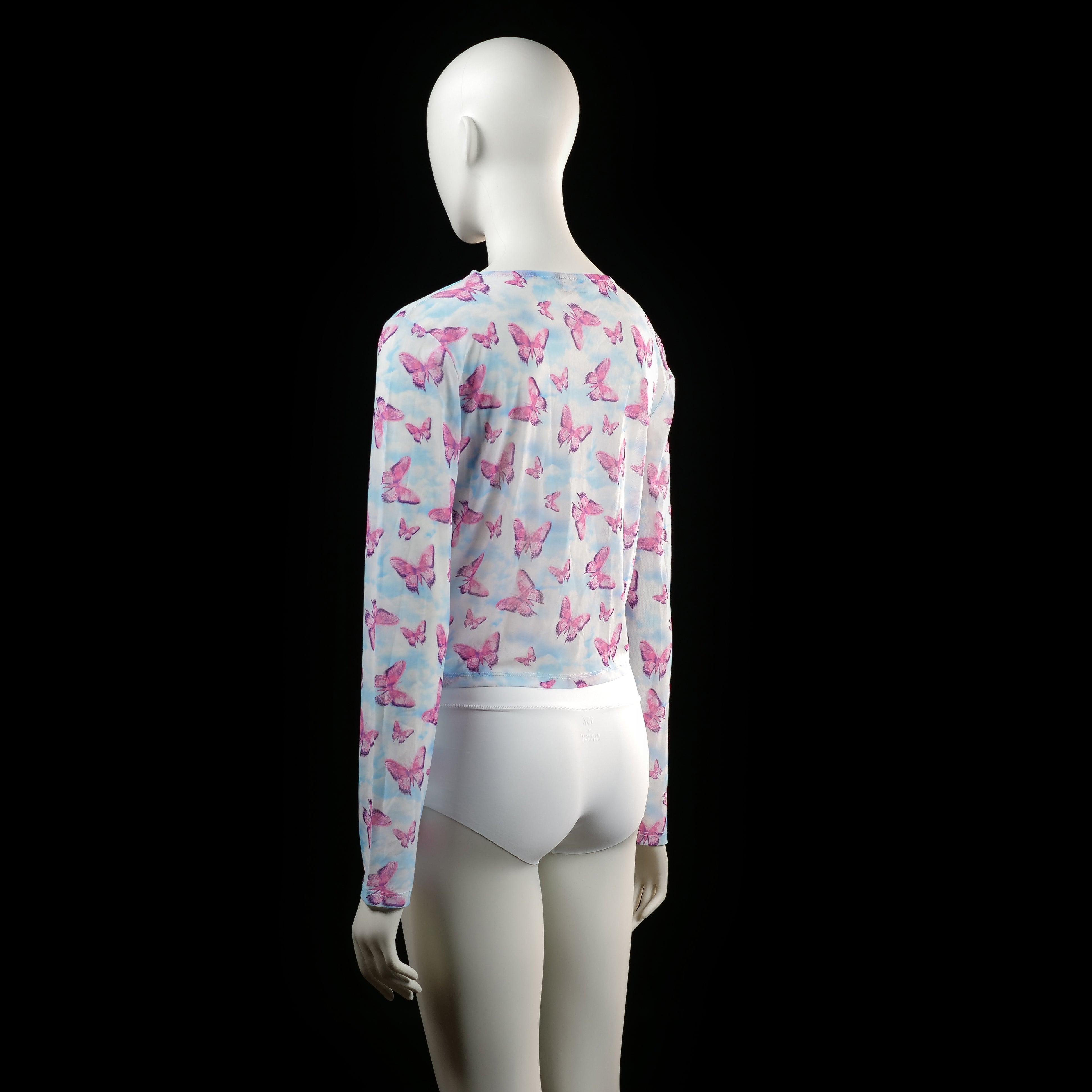 Asos Design - long-sleeve top - Light Blue, Pink - (Storlek: 42)