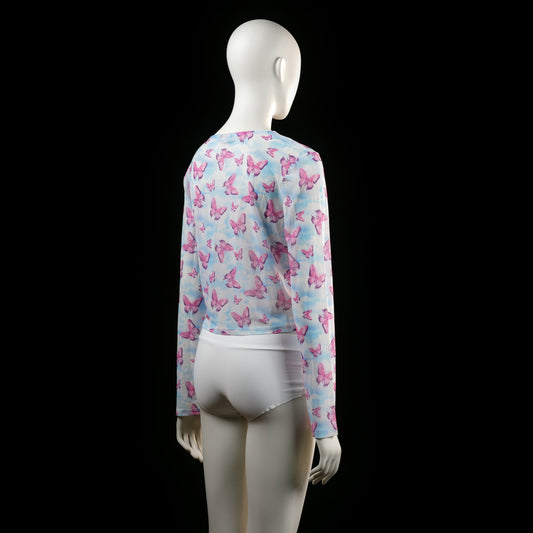 Asos Design - long-sleeve top - Light Blue, Pink - (Storlek: 42)