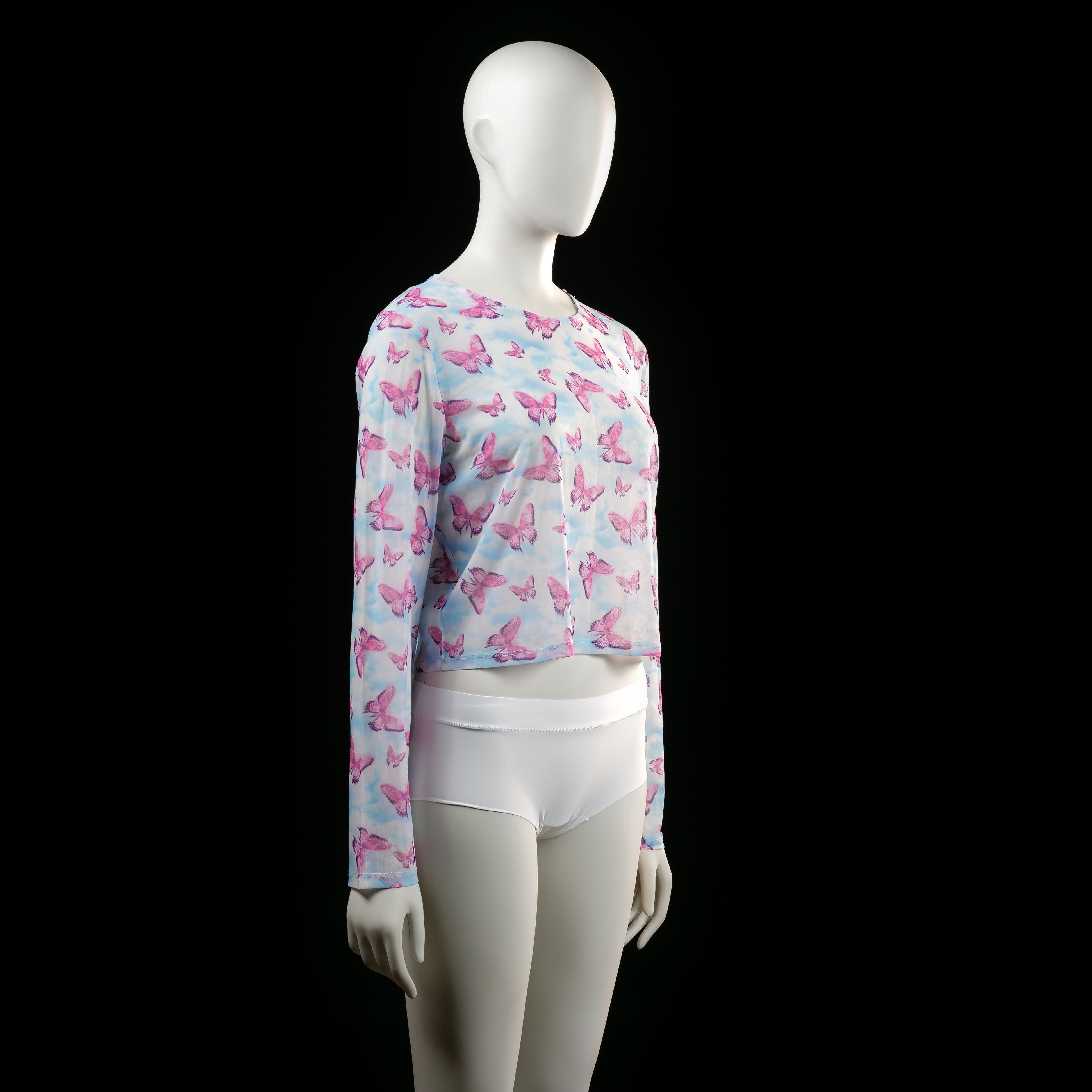 Asos Design - long-sleeve top - Light Blue, Pink - (Storlek: 42)