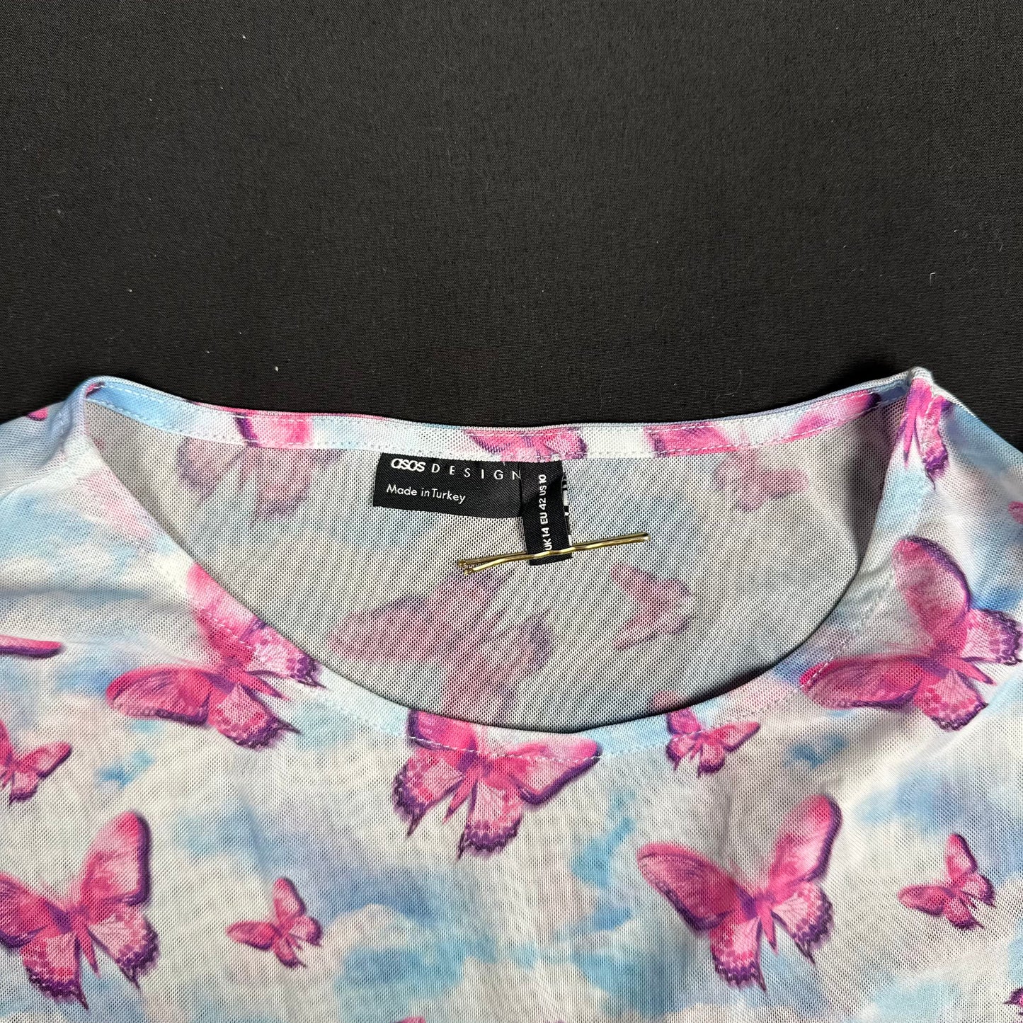 Asos Design - long-sleeve top - Light Blue, Pink - (Storlek: 42)