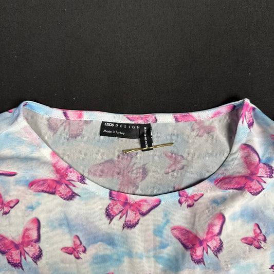 Asos Design - long-sleeve top - Light Blue, Pink - (Storlek: 42)