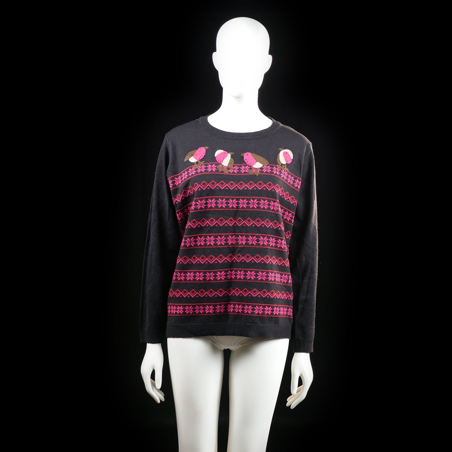 Mud Flower - sweater - Black, Pink - (Storlek: L, XL)