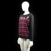 Mud Flower - sweater - Black, Pink - (Storlek: L, XL)