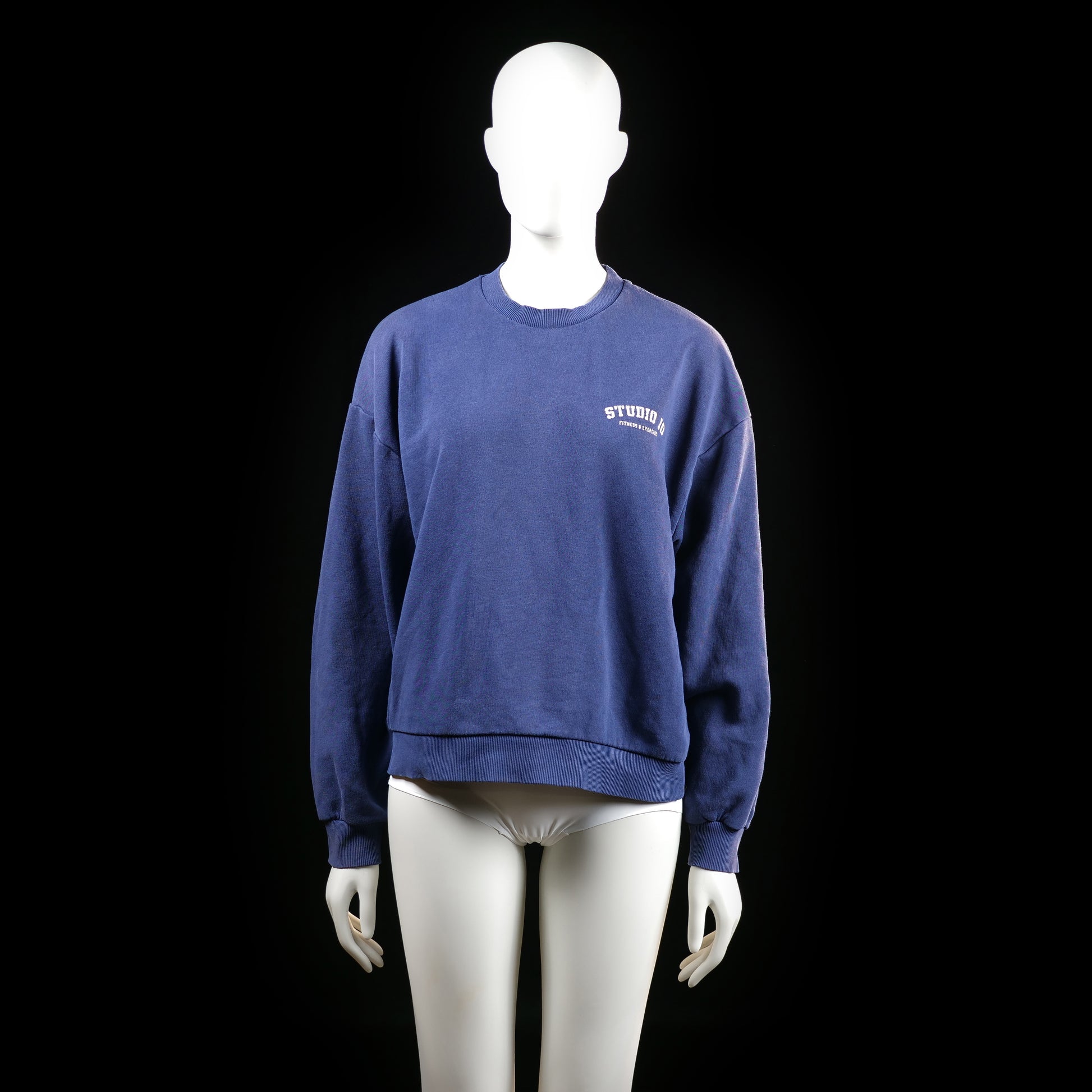 Gina Tricot - sweatshirt - Navy, White - (Storlek: M)