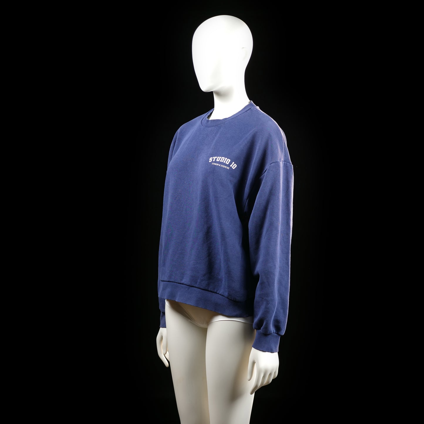 Gina Tricot - sweatshirt - Navy, White - (Storlek: M)