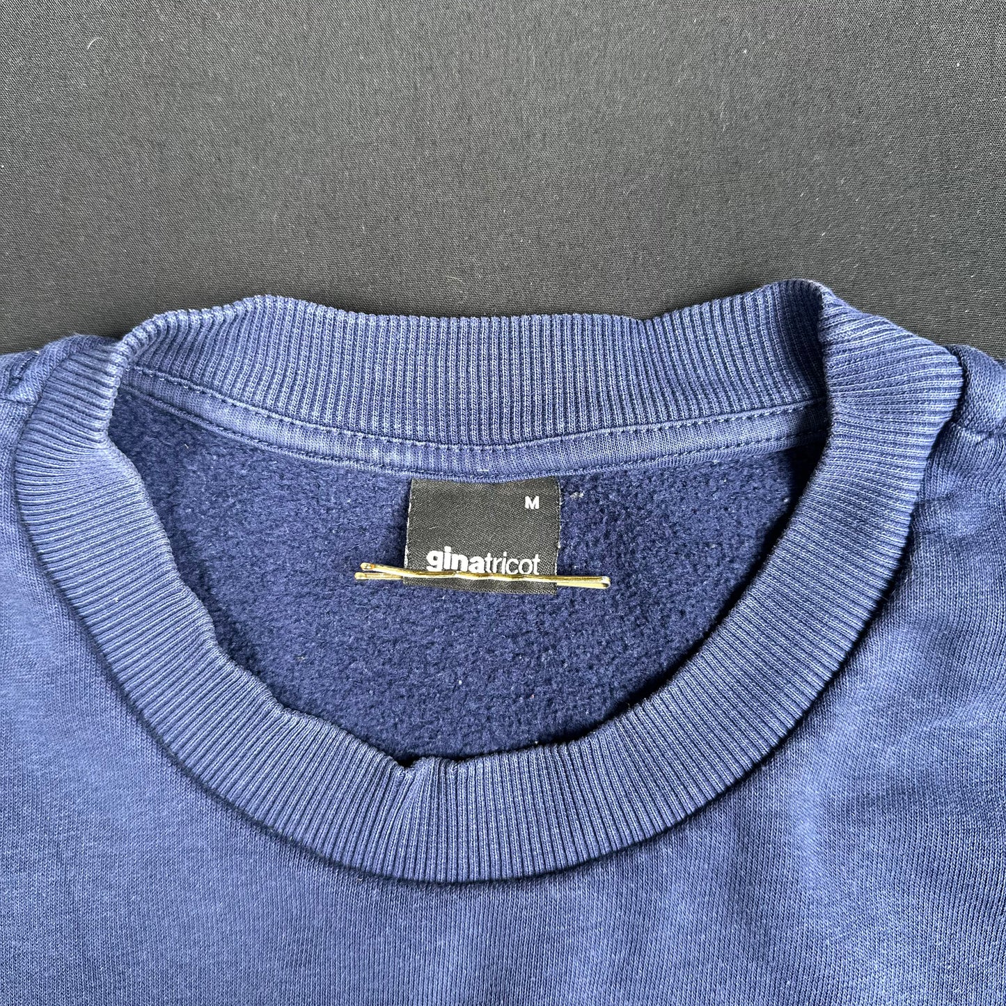 Gina Tricot - sweatshirt - Navy, White - (Storlek: M)