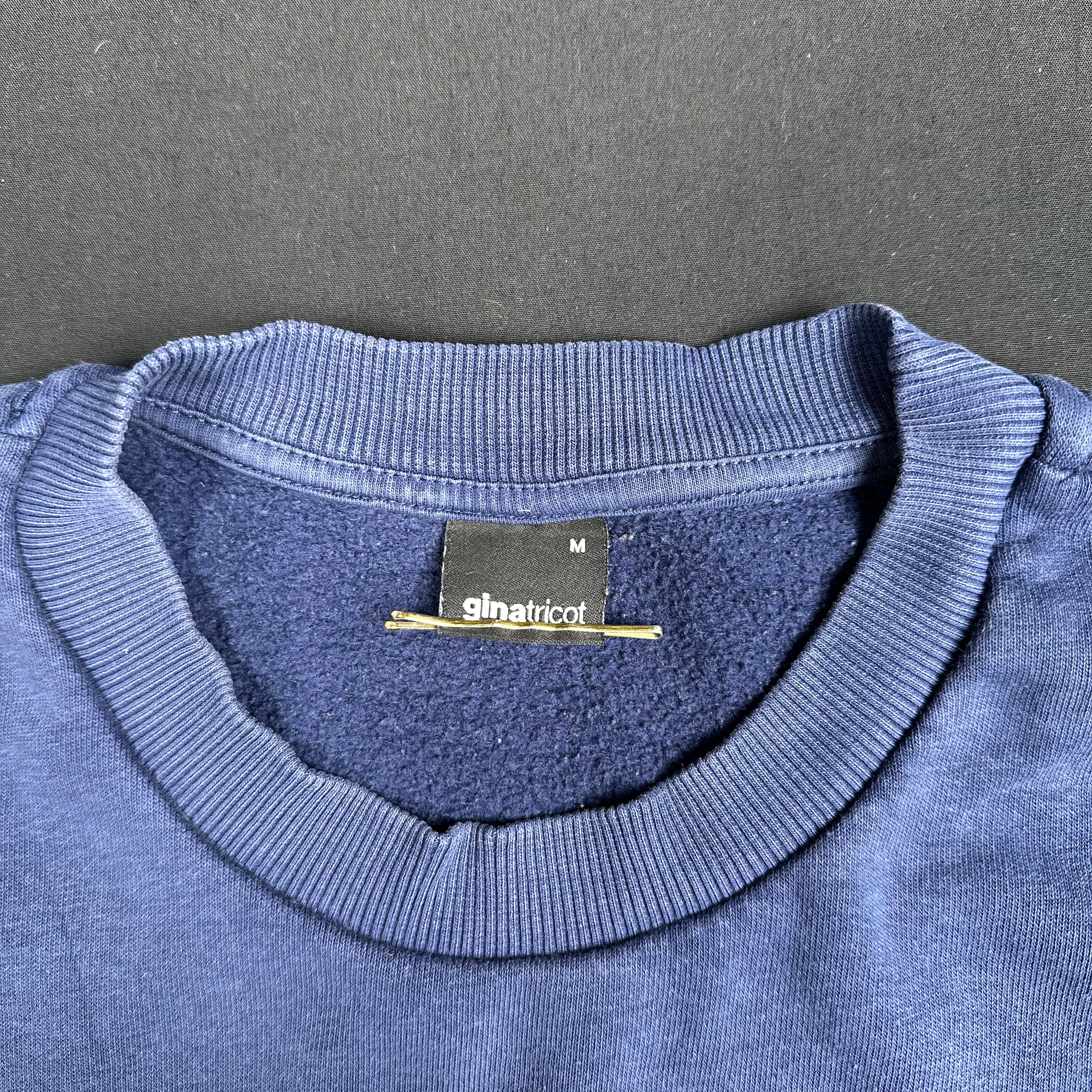 Gina Tricot - sweatshirt - Navy, White - (Storlek: M)