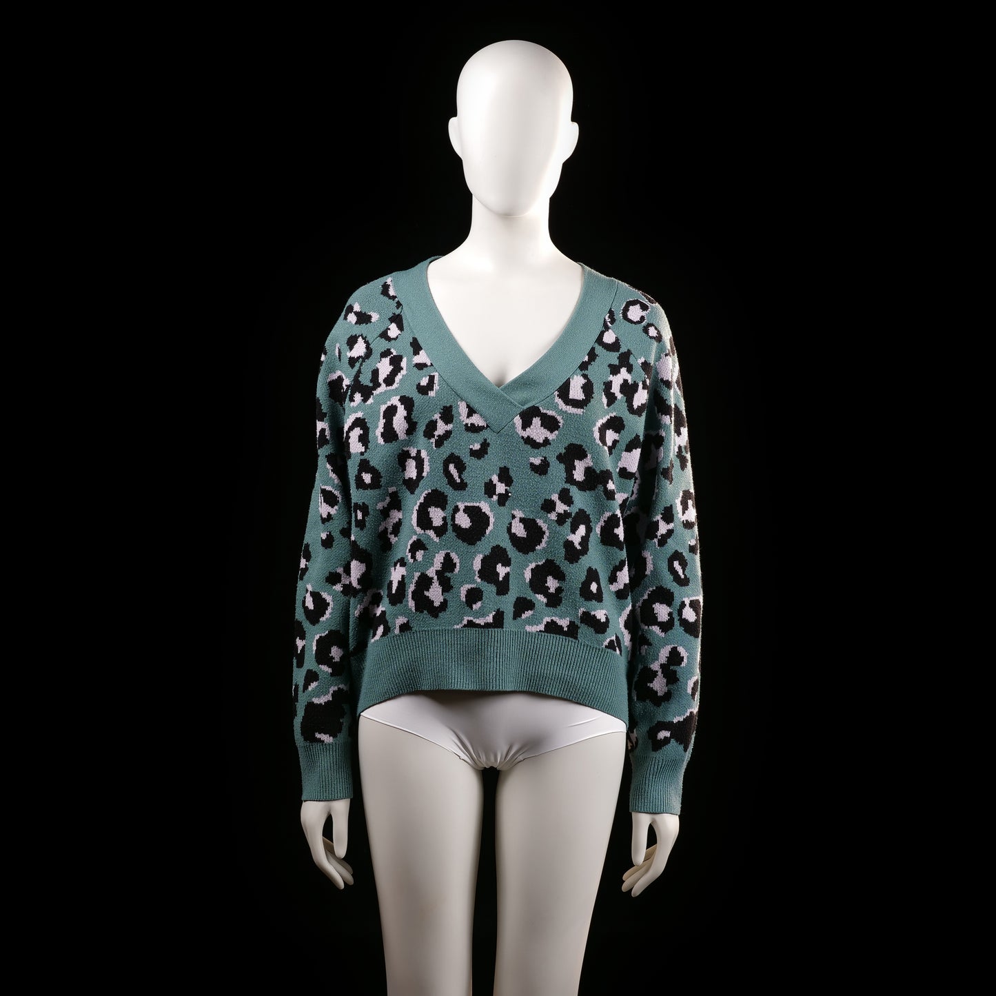 Mint & Berry - sweater - Forest Green, Black - (Storlek: M)