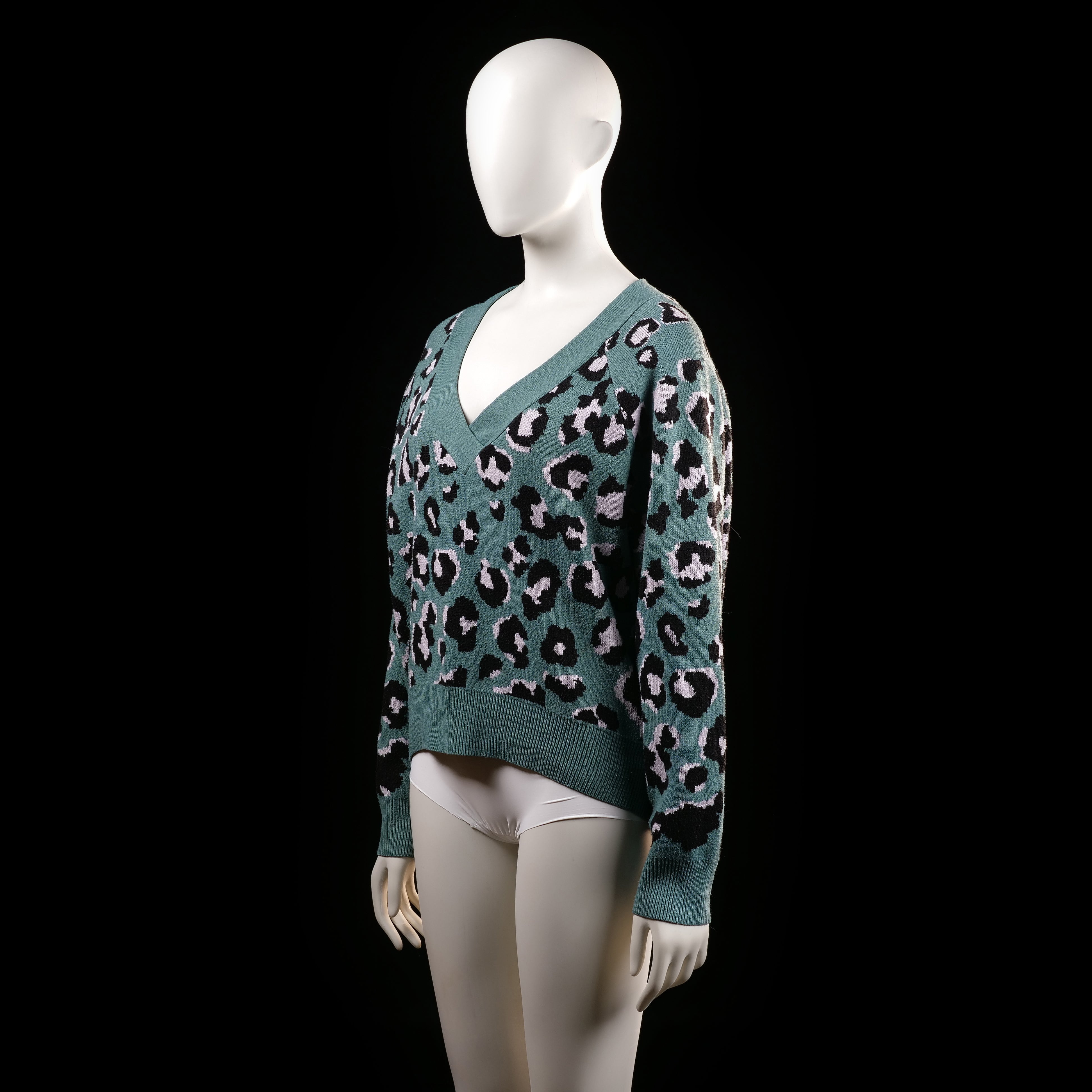 Mint & Berry - sweater - Forest Green, Black - (Storlek: M)