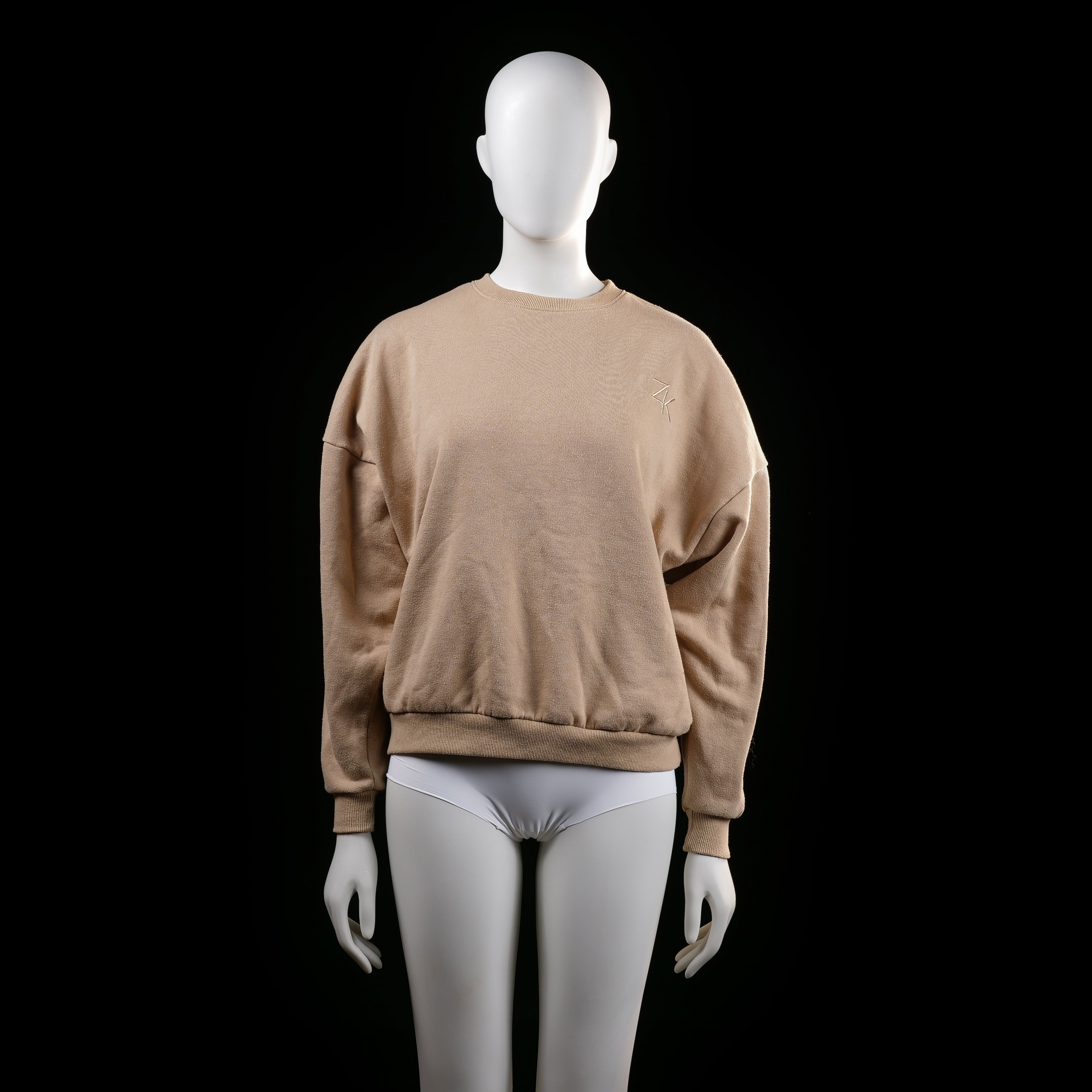 Zink - sweatshirt - Beige - (Storlek: XS)