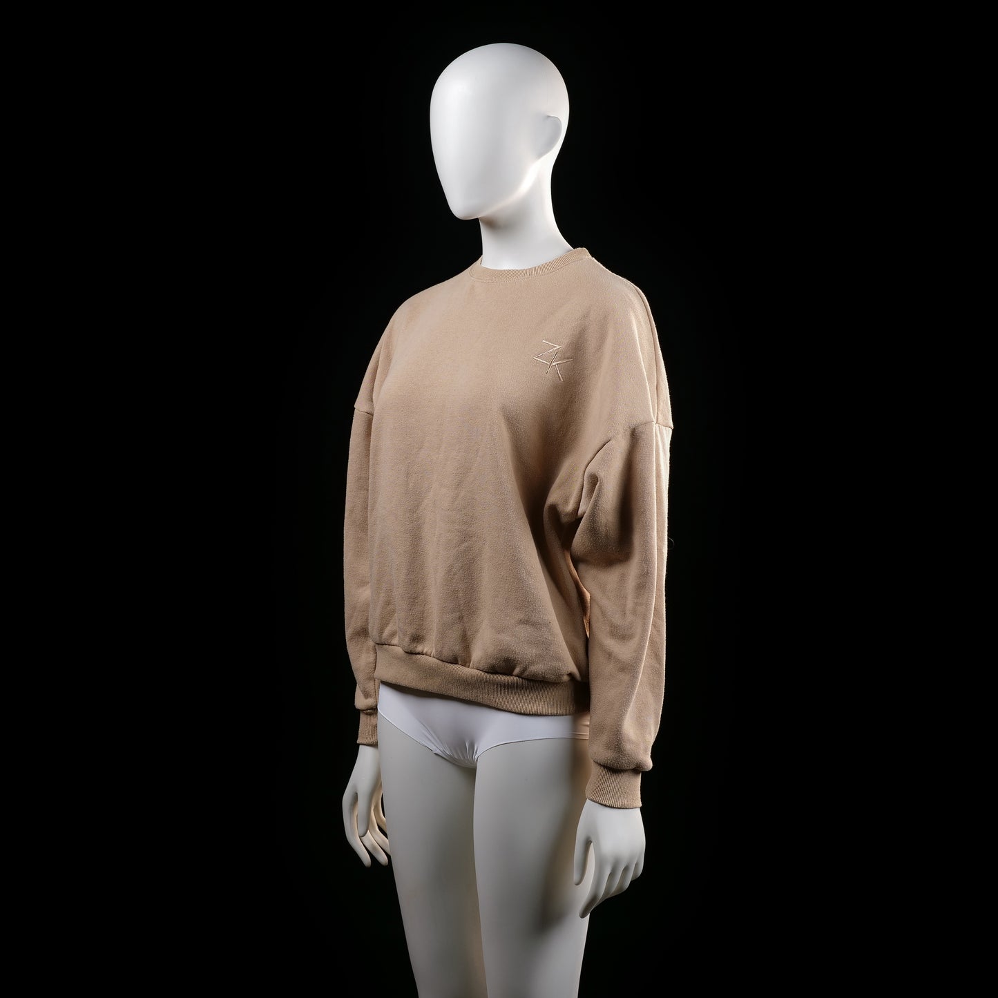 Zink - sweatshirt - Beige - (Storlek: XS)