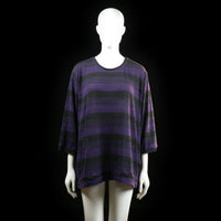 Fransa - long-sleeve top - Black, Purple - (Storlek: XXL)