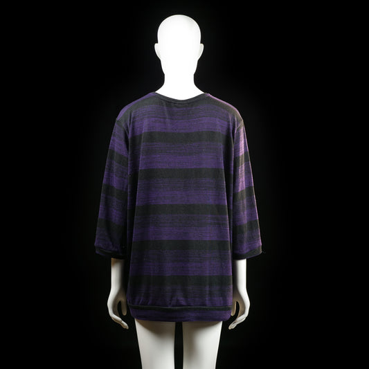 Fransa - long-sleeve top - Black, Purple - (Storlek: XXL)