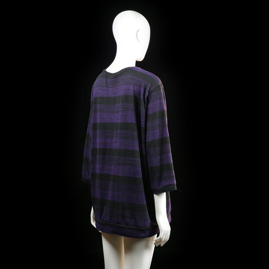 Fransa - long-sleeve top - Black, Purple - (Storlek: XXL)