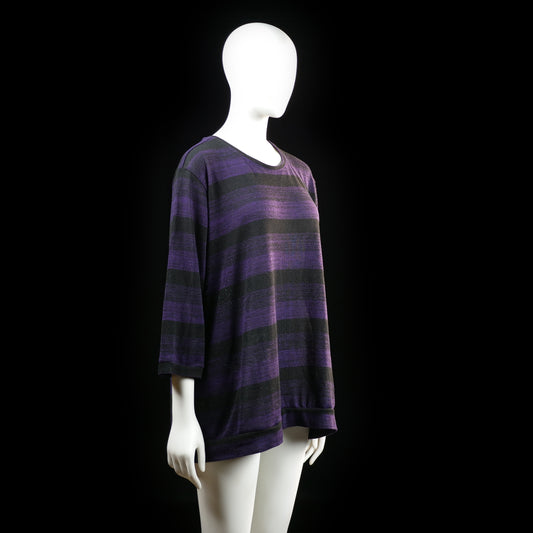 Fransa - long-sleeve top - Black, Purple - (Storlek: XXL)