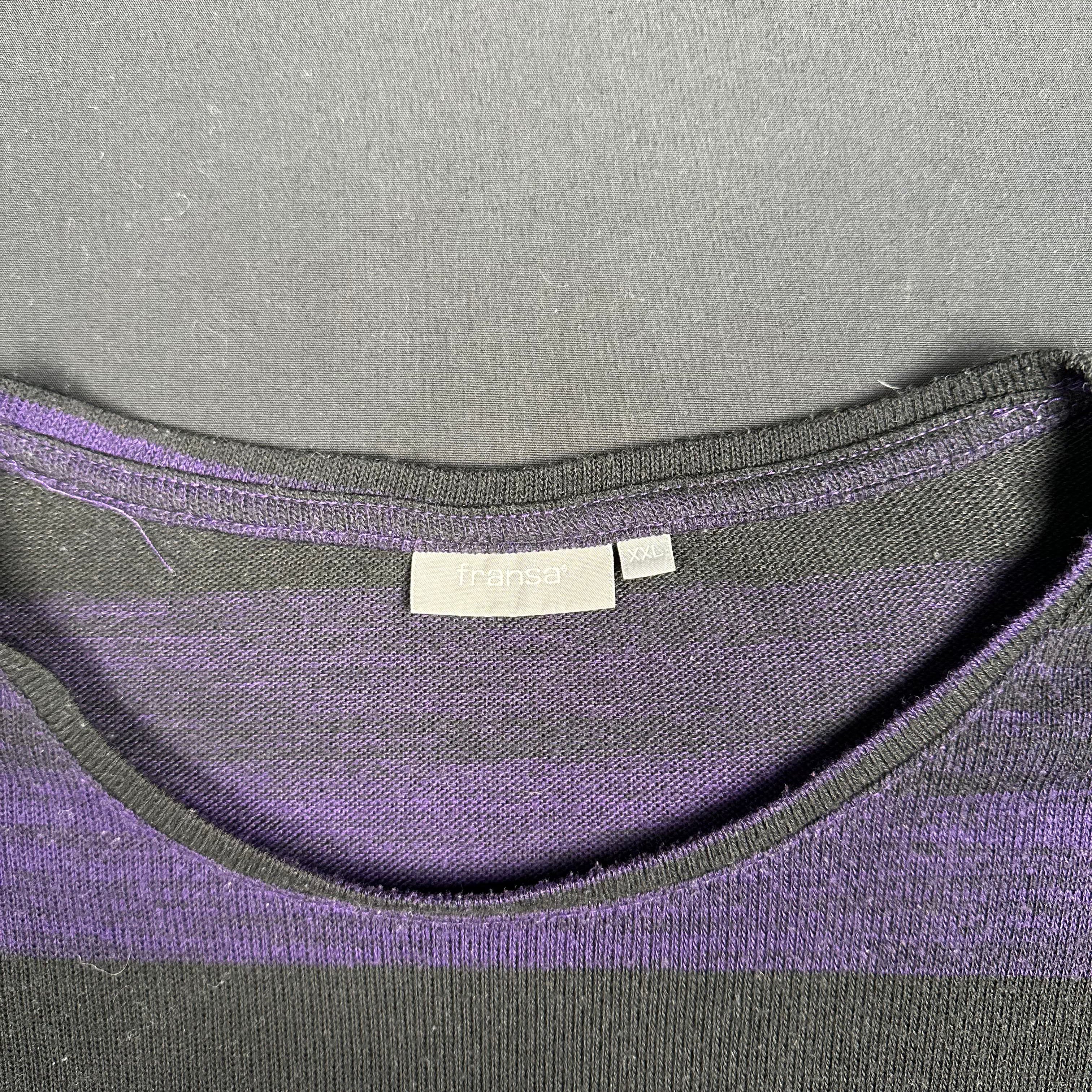 Fransa - long-sleeve top - Black, Purple - (Storlek: XXL)