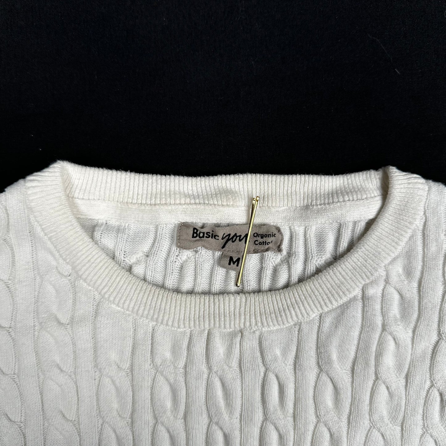 Basic You - sweater - White - (Storlek: M)