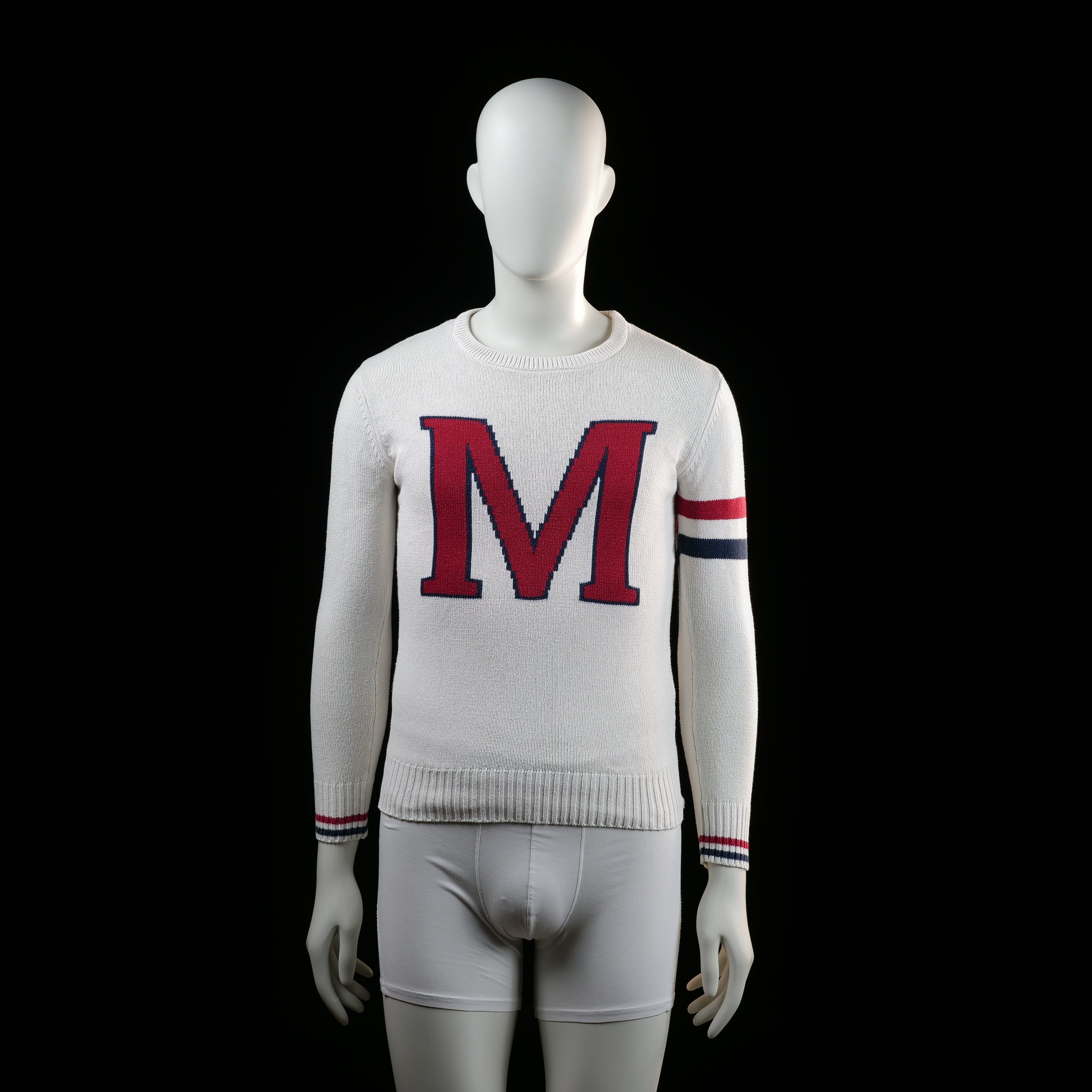 Marine - sweater - White, Red, Navy - (Storlek: S)