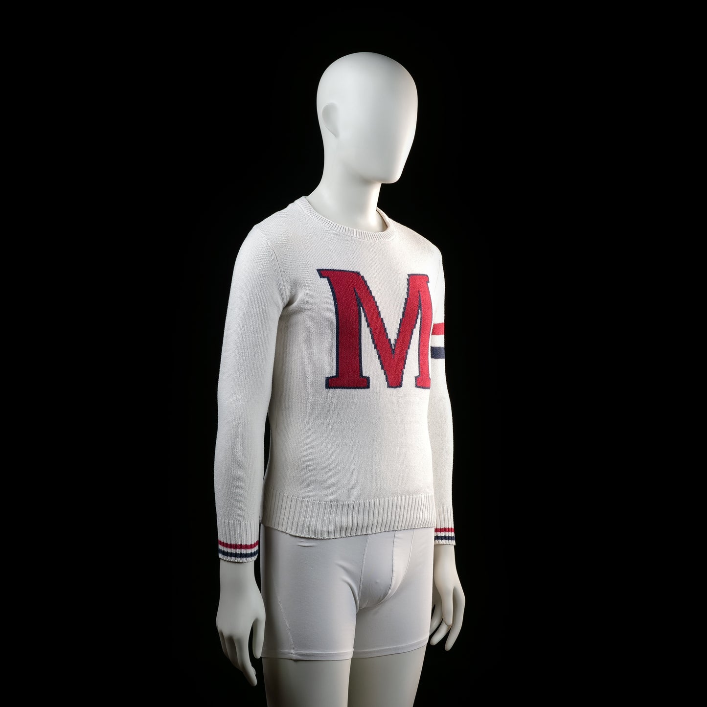 Marine - sweater - White, Red, Navy - (Storlek: S)