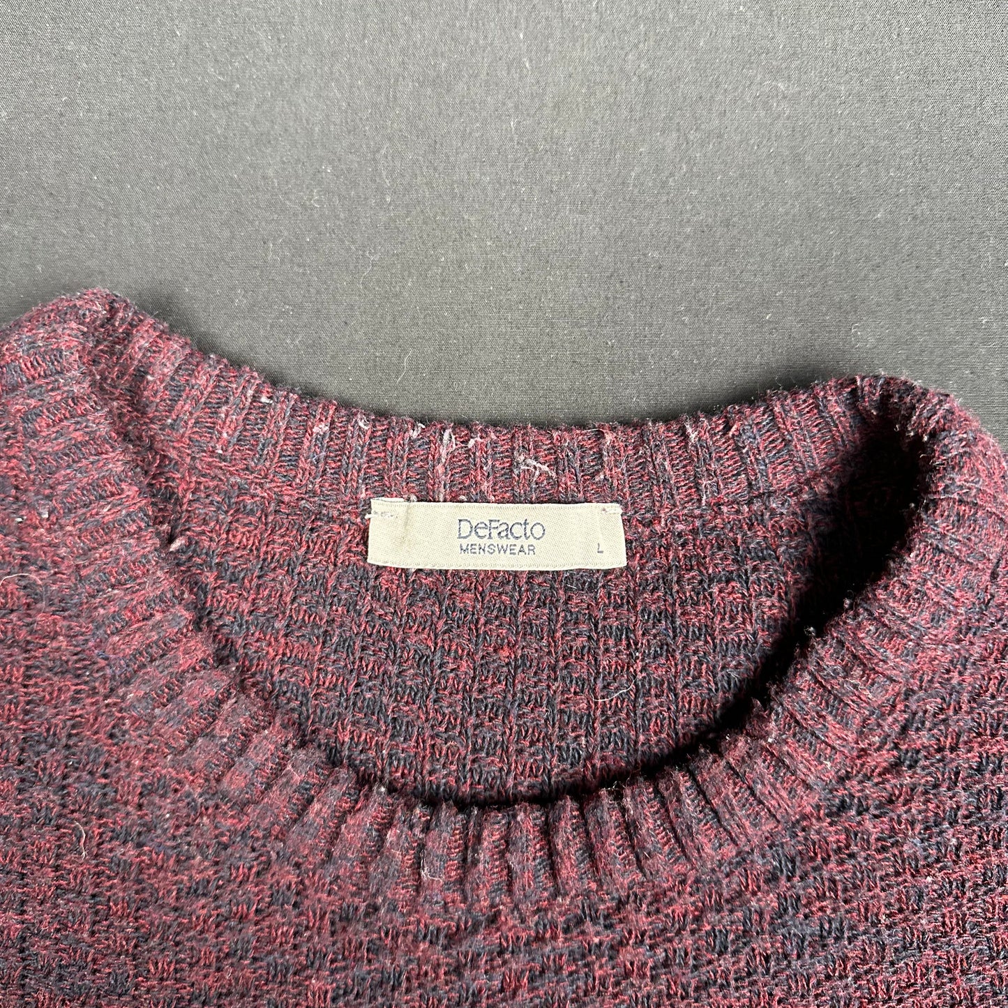 Defacto - sweater - Burgundy, Navy - (Storlek: L)