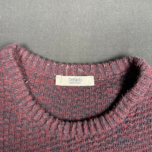 Defacto - sweater - Burgundy, Navy - (Storlek: L)