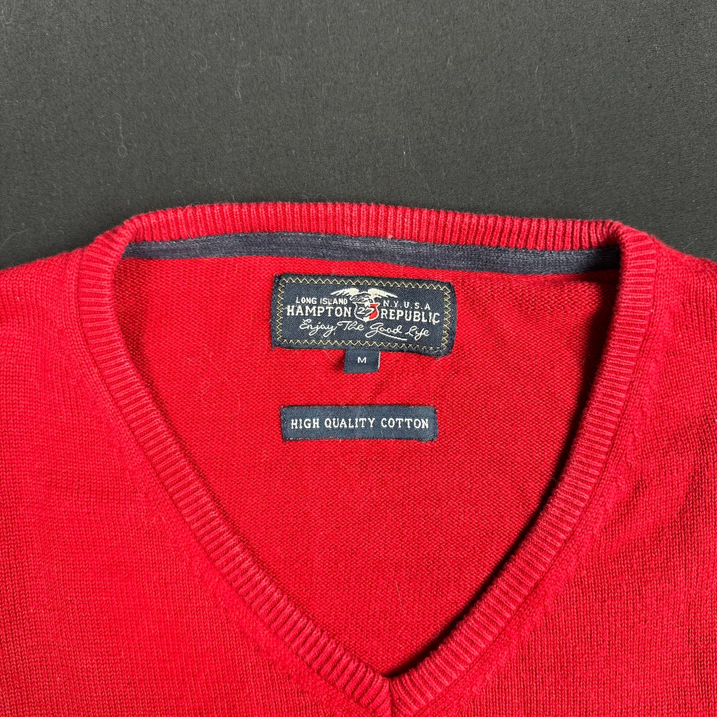 Hampton Republic - sweater - Red, Navy - (Storlek: M)