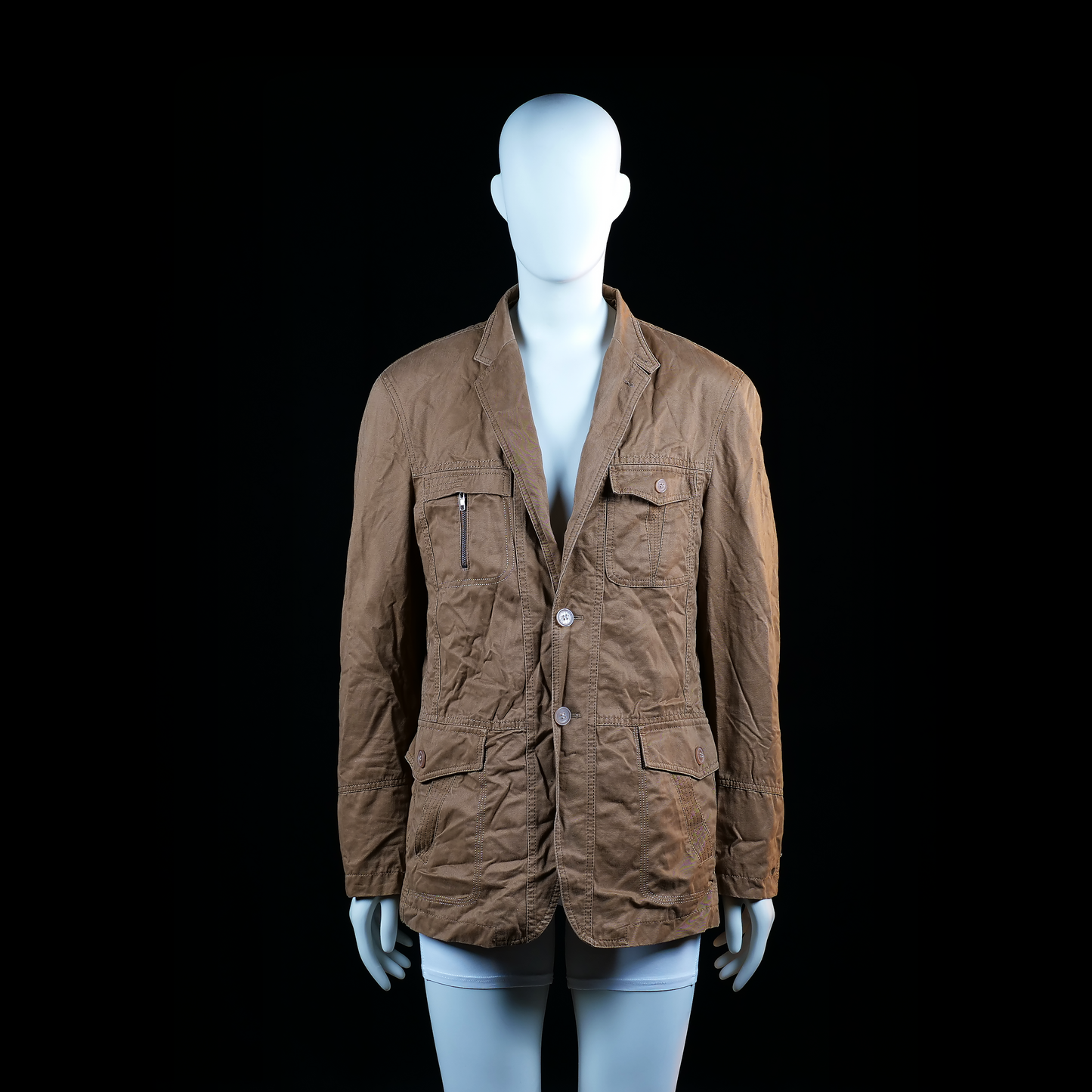 Jean Courcel - safari jacket - Camel - (Storlek: 52)