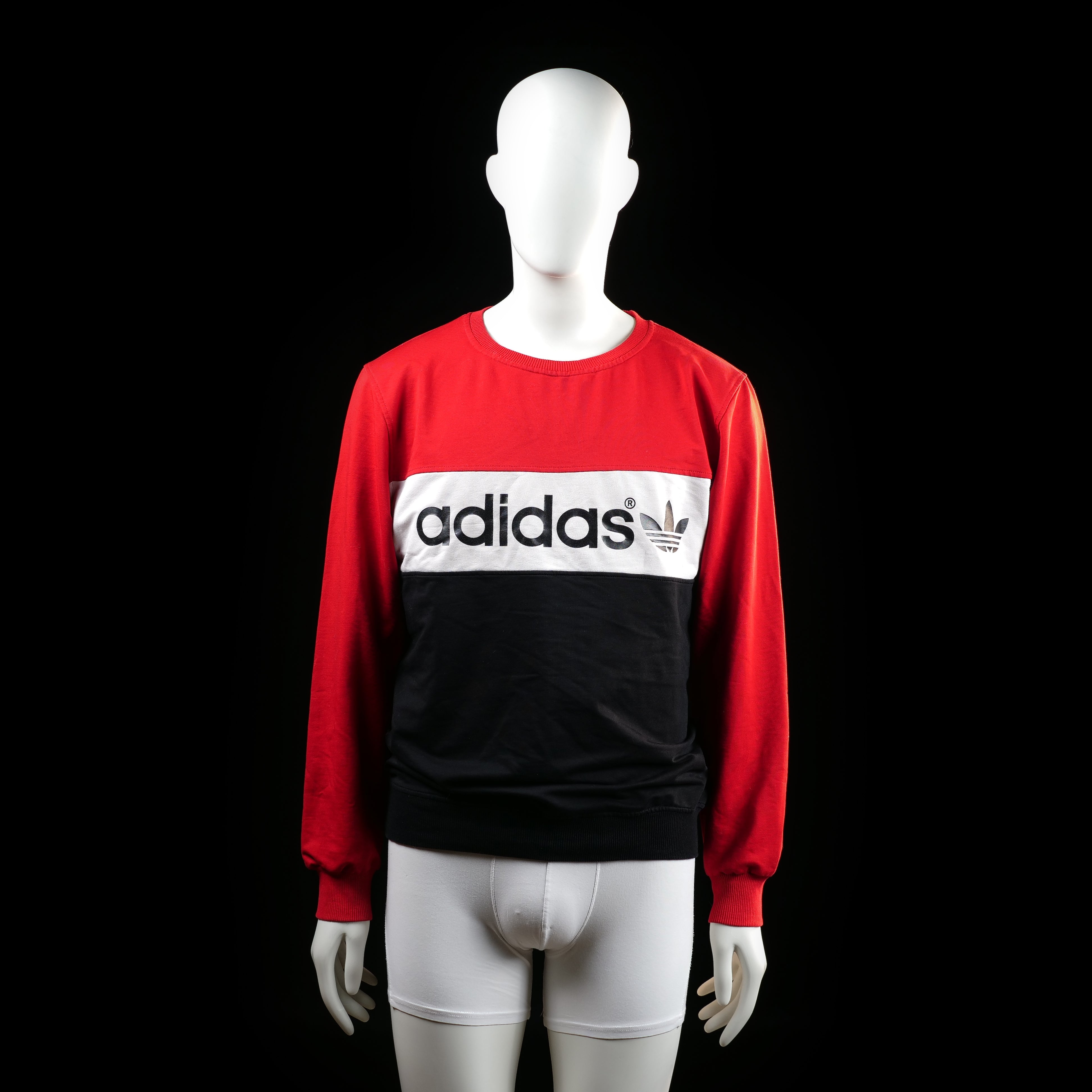 Adidas - sweatshirt - Red, White, Black - (Storlek: XXL)