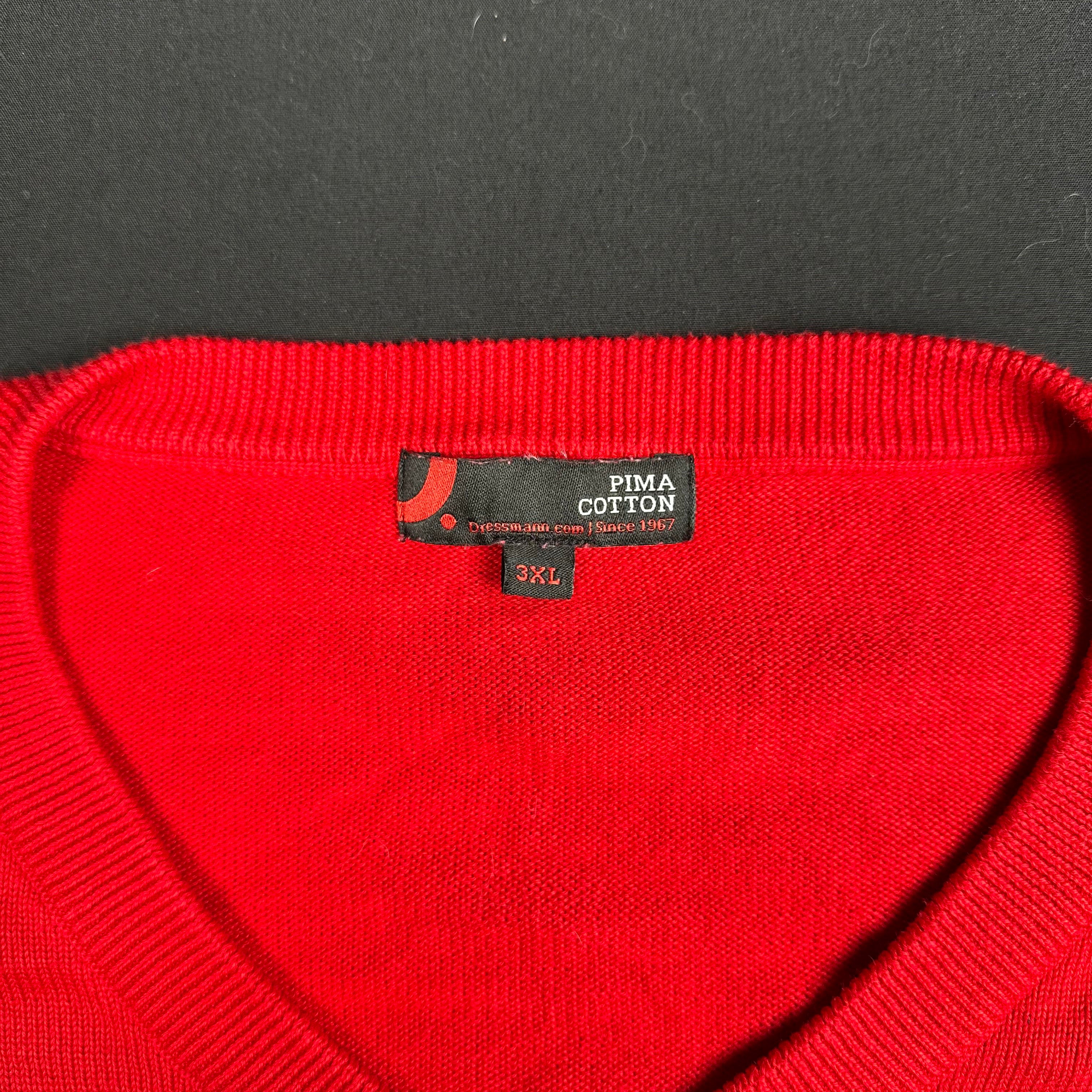 Dressmann - sweater - Red - (Storlek: 3XL)