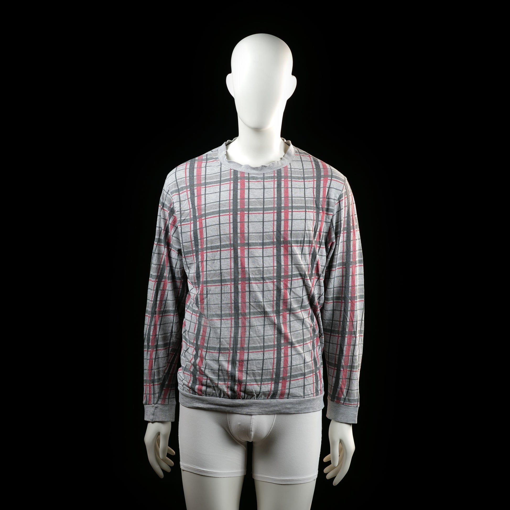 Identic - sweatshirt - Light Gray, Red - (Storlek: M)