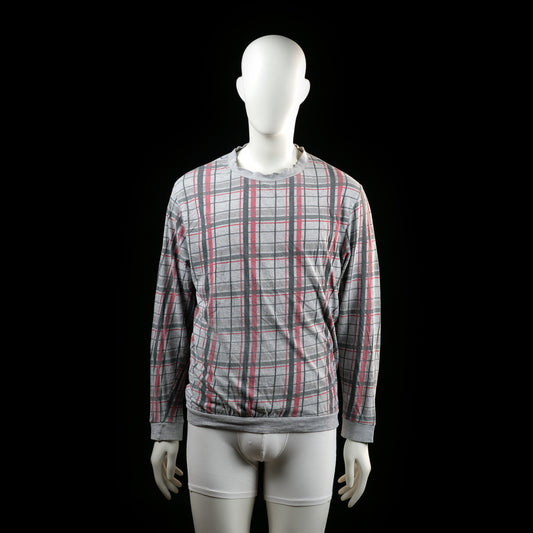 Identic - sweatshirt - Light Gray, Red - (Storlek: M)