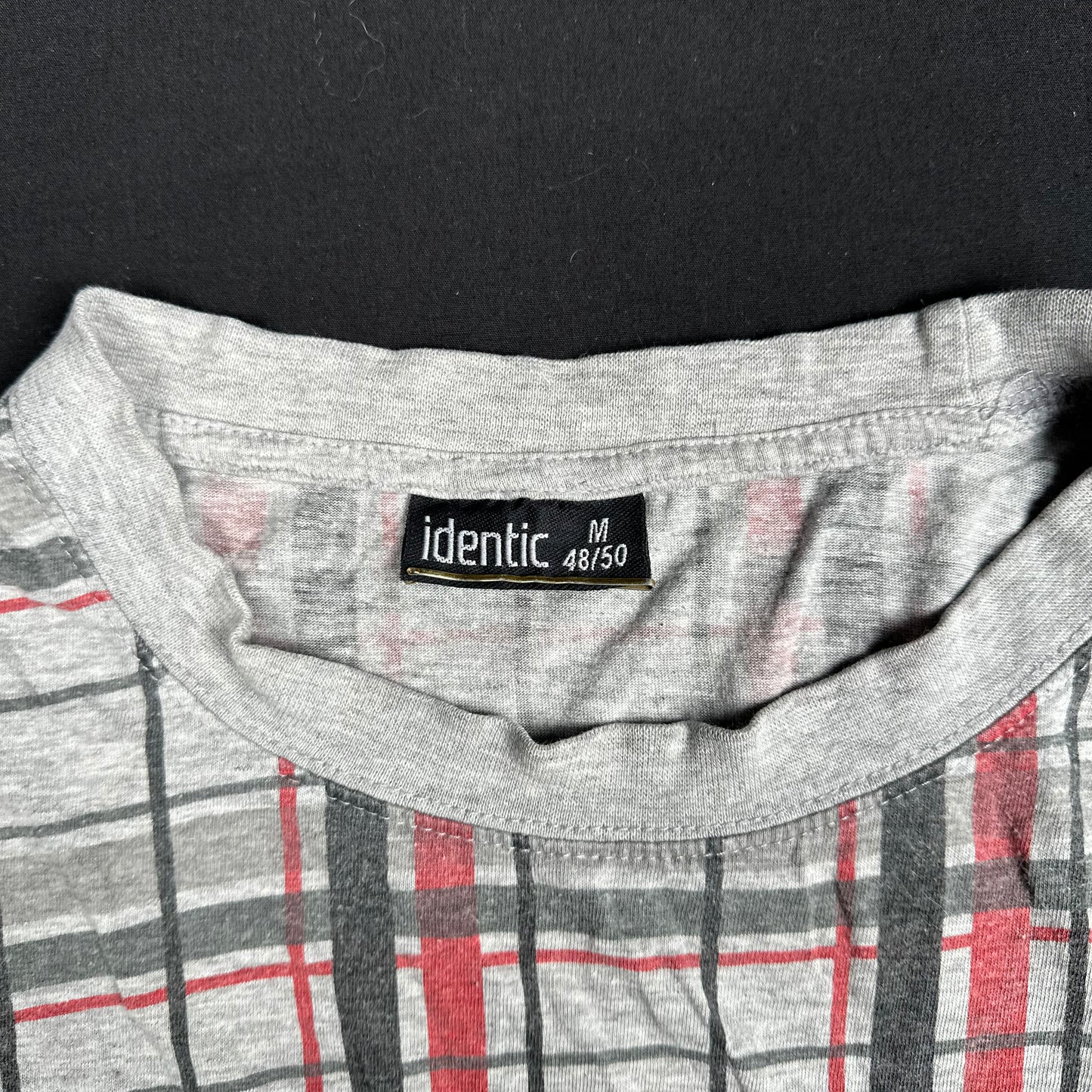 Identic - sweatshirt - Light Gray, Red - (Storlek: M)